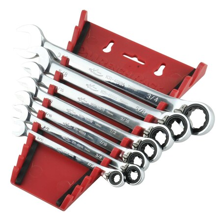 K-Tool International SAE RatchetingWrenchSet, Reversible, 7pcs. KTI-45902